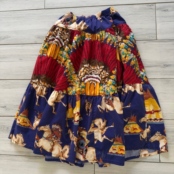 Vintage Broomhilda Native American Broomstick A- Line Skirt Cotton USA size M/L - Picture 7 of 7